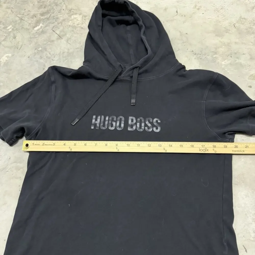 BOSS Hugo Boss Shirt Mens Small Black Fashion T Shirt Hood Cotton Pullover